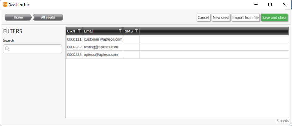 Seeds Editor View Seeds Seeds Editor View Seeds