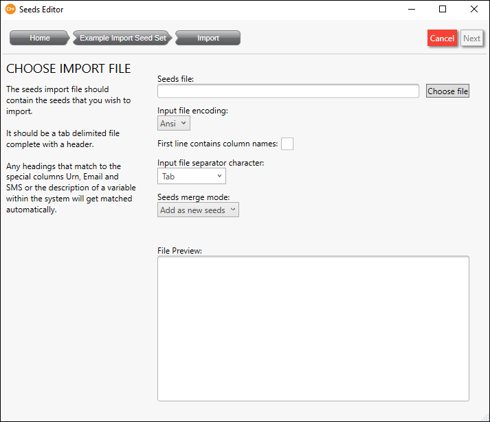 Seeds Editor Import Seeds Editor Import