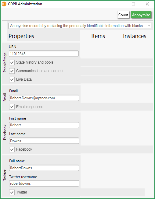Example dialogue with identifying information completed Example dialogue with identifying information completed