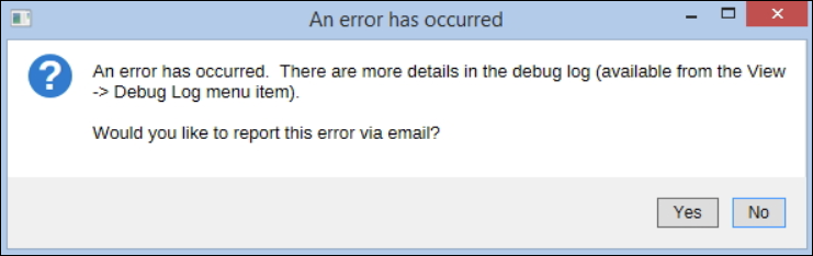 Debug error