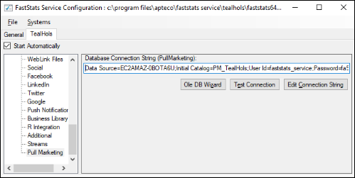 FastStats service configuration FastStats service configuration