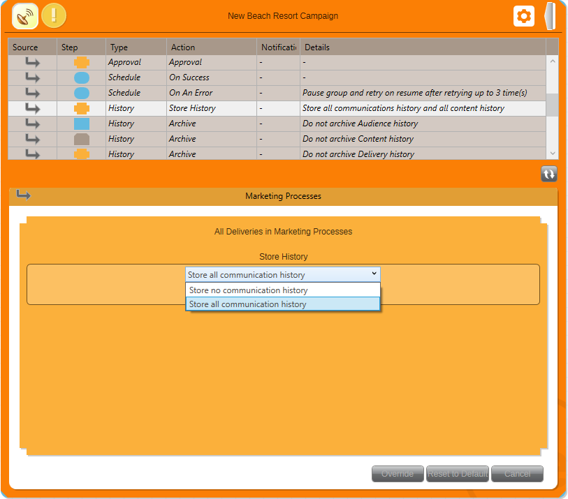 Settings View Store History Settings View Store History