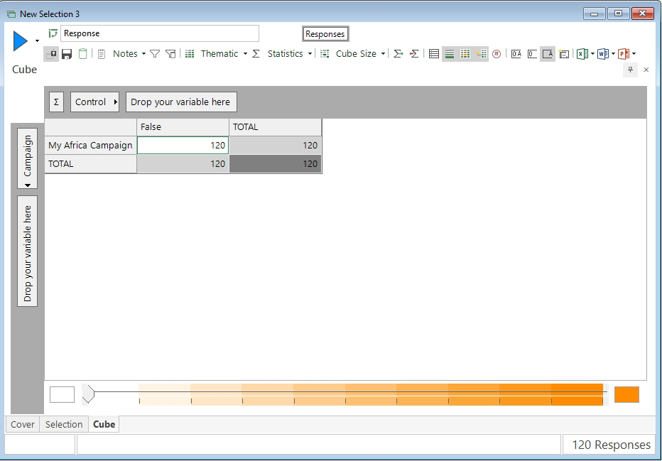 FastStats Selections and Cube at the Responses Level FastStats Selections and Cube at the Responses Level
