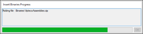 Insert binaries progress