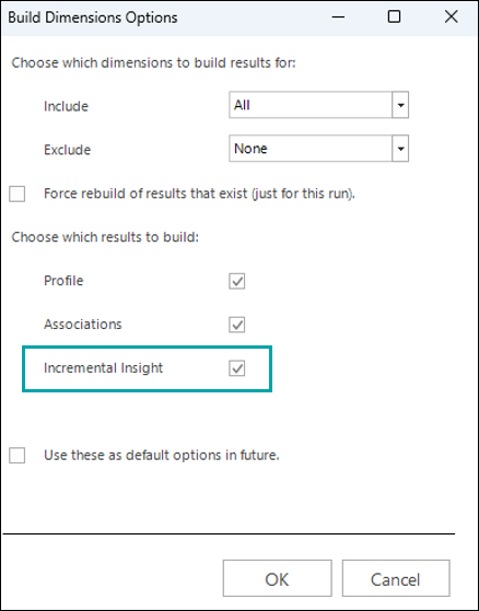 Build dimension options