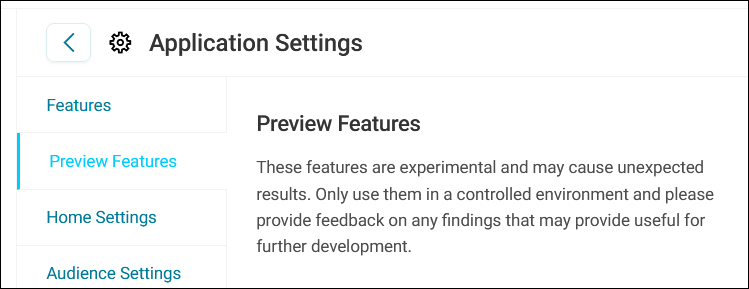 Preview features