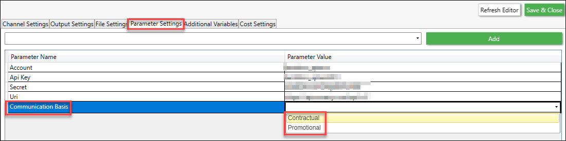 Emarsys channel editor